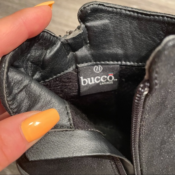 BUCCO / DOUBLE ZIPPER BLACK SUEDE ANKLE BOOTIES - Picture 5 of 6